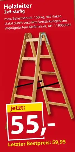 Sonderpreis Baumarkt Holzleiter 2x5-stufig Angebot