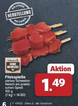 Famila Nord West Goldmarie HANDWERKEREI Filetspieße Angebot