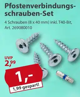 Sonderpreis Baumarkt Pfostenverbindungsschrauben-Set Angebot