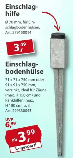 Sonderpreis Baumarkt Einschlag-bodenhülse Angebot