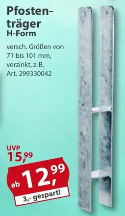 Sonderpreis Baumarkt Pfostenträger H-Form Angebot