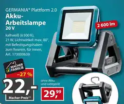 Sonderpreis Baumarkt GERMANIA® Plattform 2.0 Akku-Arbeitslampe Angebot