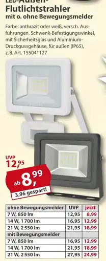 Sonderpreis Baumarkt LED-Außen-Flutlichtstrahler mit o. ohne Bewegungsmelder Angebot