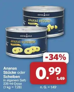 Famila Nord West KÜSTEN GOLD Ananas Stücke oder Scheiben Angebot