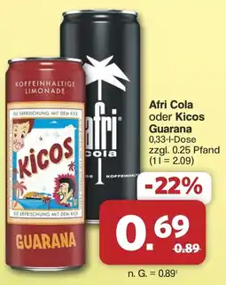 Famila Nord West Afri Cola oder Kicos Guarana Angebot
