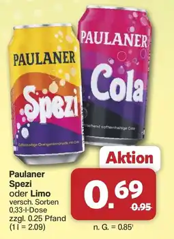 Famila Nord West Paulaner Spezi oder Limo Angebot