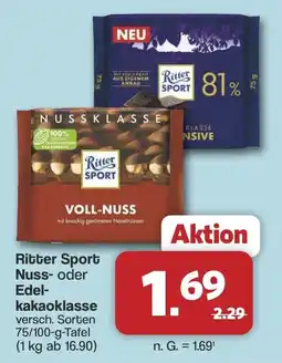 Famila Nord West Ritter Sport Nuss- oder Edelkakaoklasse Angebot