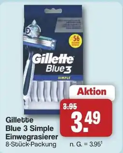 Famila Nord West Gillette Blue 3 Simple Einwegrasierer Angebot