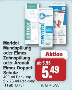 Famila Nord West Meridol Mundspülung oder Elmex Zahnpflugung oder Aronal/Elmex Doppel-Schutz Angebot