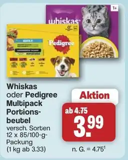 Famila Nord West Whiskas oder Pedigree Multipack Portionsbeutel Angebot