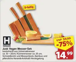 Famila Nord West Hensslers Just Vegan Messer-Set Angebot