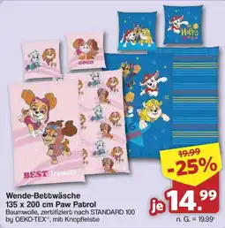 Famila Nord West Wende-Bettwäsche 135 x 200 cm Paw Patrol Angebot