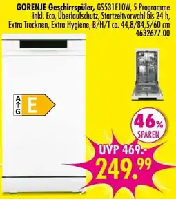 Möbel Boss GORENJE Geschirrspüler Angebot