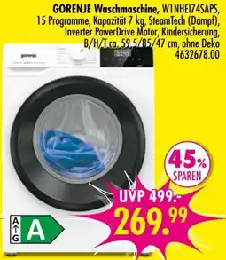 Möbel Boss GORENJE Waschmaschine Angebot