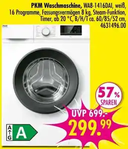 Möbel Boss PKM Waschmaschine, WA8-1416DAI, weiß Angebot