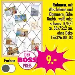 Möbel Boss Rahmen, mit Wäscheleine und Klammern, Eiche Angebot
