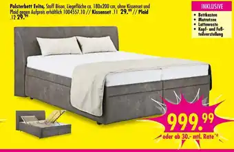 Möbel Boss Polsterbett Evita, Stoff Bison Angebot