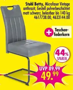 Möbel Boss Stuhl Betty, Microfaser Vintage anthrazit Angebot