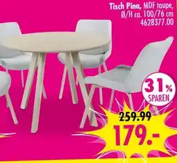 Möbel Boss Tisch Pina, MDF taupe Angebot