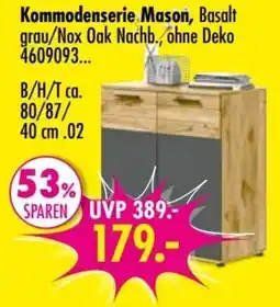 Möbel Boss Kommodenserie Mason, Basalt grau/Nox Oak Nachb., ohne Deko Angebot