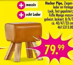Möbel Boss Hocker Pipe, Ziegenleder im Vintage Look Angebot