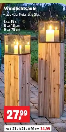 Thomas Philipps Windlichtsäule ca. l 18 x b 18 x h 78 cm Angebot