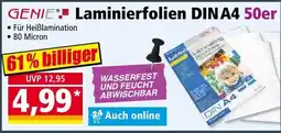 Norma GENIE Laminierfolien DIN A4 Angebot