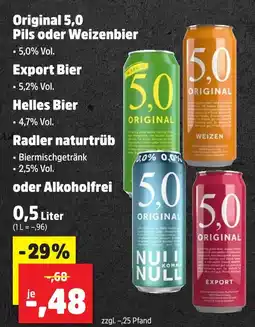 Thomas Philipps Original 5,0 pils oder weizenbier, export bier, helles bier, radler naturtrüb oder alkoholfrei Angebot