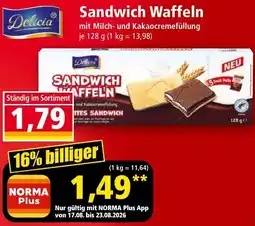 Norma Delicia Sandwich Waffeln Angebot