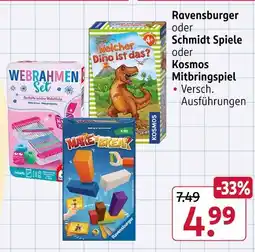 Rossmann Ravensburger ravensburger oder schmidt spiele oder kosmos mitbringspiel Angebot
