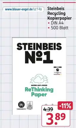 Rossmann Steinbeis recycling kopierpapier Angebot
