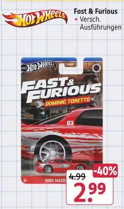Rossmann Hot wheels fast & furious Angebot