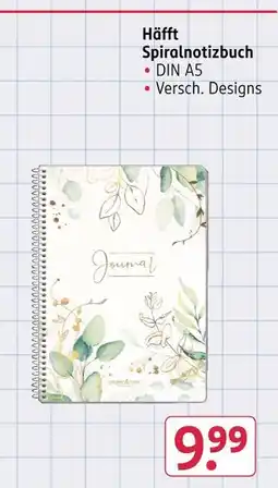 Rossmann Häfft spiralnotizbuch Angebot