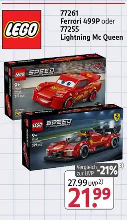 Rossmann Lego ferrari 499p oder lightning mc queen Angebot