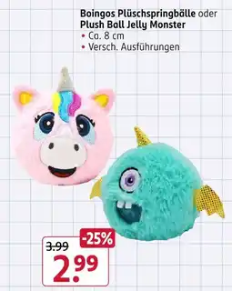 Rossmann Boingos plüschspringbälle oder plush ball jelly monster Angebot
