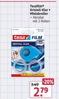 Rossmann Tesafilm kristall-klar + miniabroller Angebot