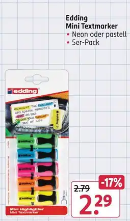 Rossmann Edding mini textmarker Angebot