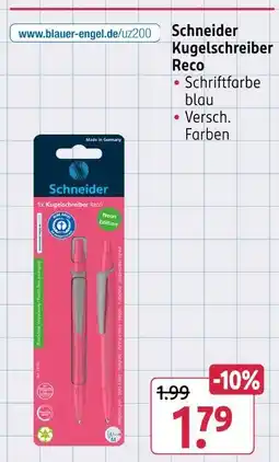 Rossmann Schneider kugelschreiber reco Angebot