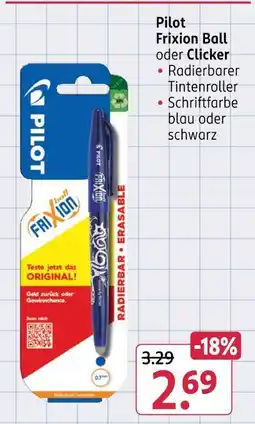 Rossmann Pilot frixion ball oder clicker Angebot