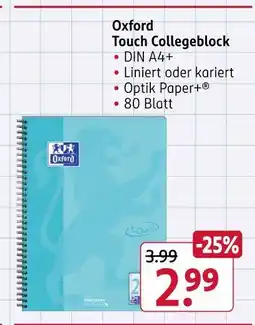 Rossmann Oxford touch collegeblock Angebot