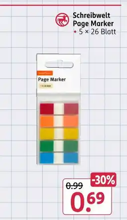 Rossmann Schreibwelt page marker Angebot