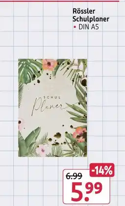 Rossmann Rössler schulplaner Angebot