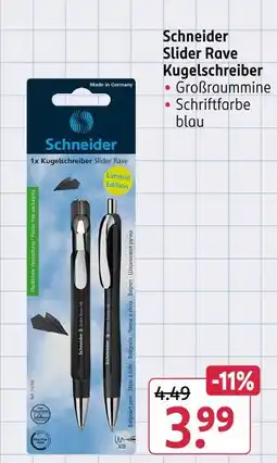 Rossmann Schneider slider rave kugelschreiber Angebot