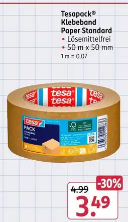 Rossmann Tesa tesapack klebeband paper standard Angebot