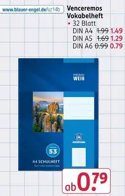 Rossmann Venceremos vokabelheft Angebot
