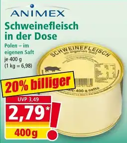 Norma ANIMEX Schweinefleisch in der Dose Angebot