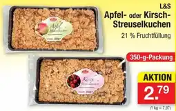 Zimmermann L&S Apfel- oder Kirsch-Streuselkuchen Angebot