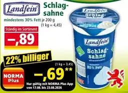 Norma Landfein Schlagsahne Angebot