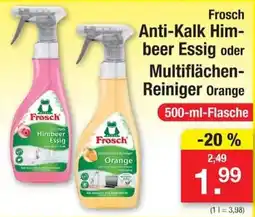 Zimmermann Frosch Anti-Kalk Himbeer Essig oder Multiflächen-Reiniger Orange Angebot
