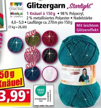 Norma Glitzer Garn Starlight Angebot